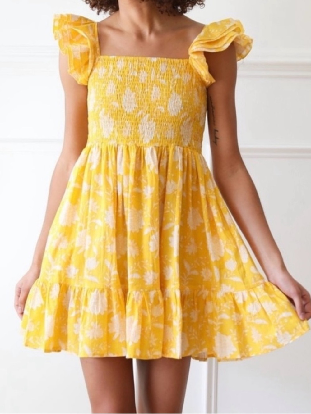 Mille Bea Sundress Zinnia Yellow floral